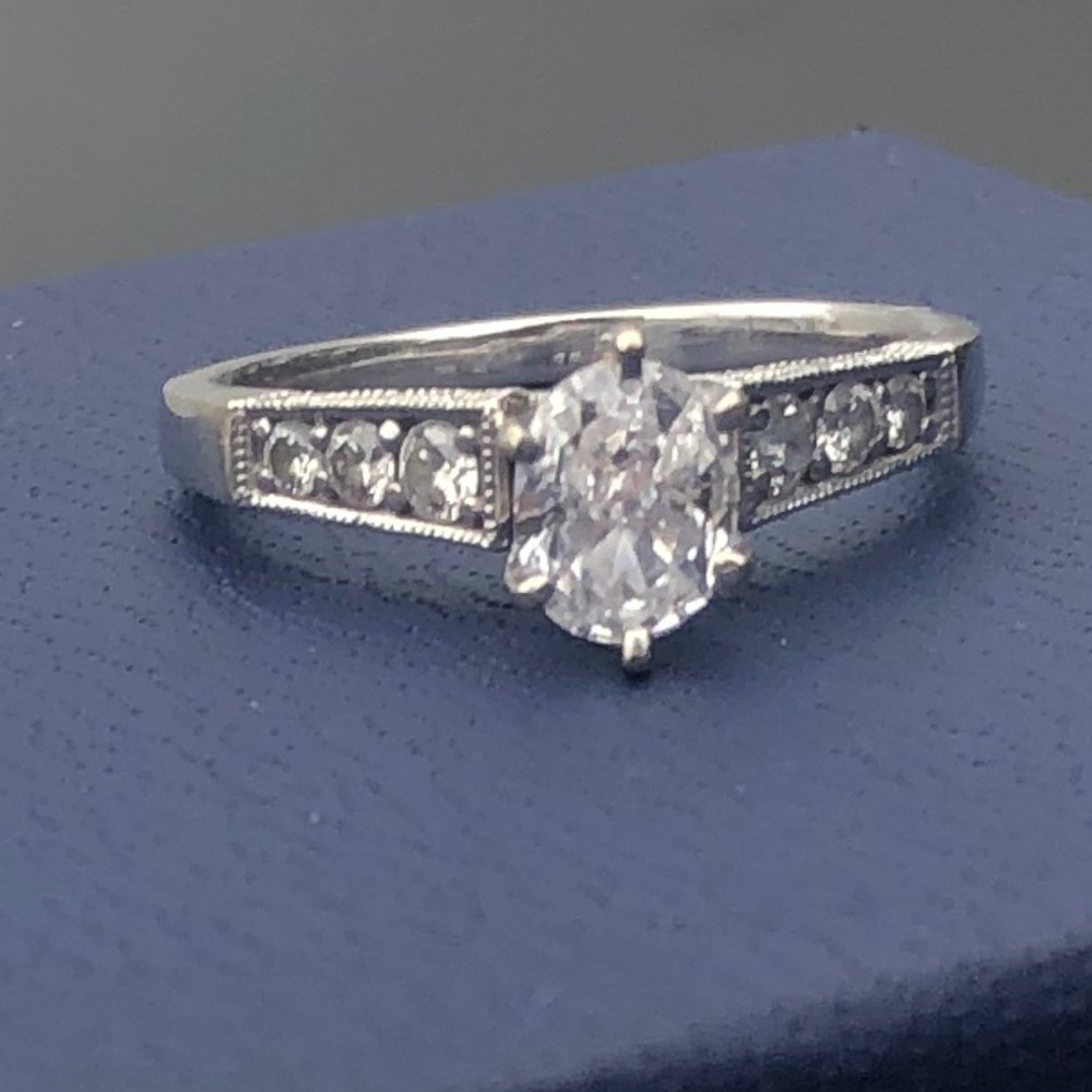 Diamond engagement and wedding band set